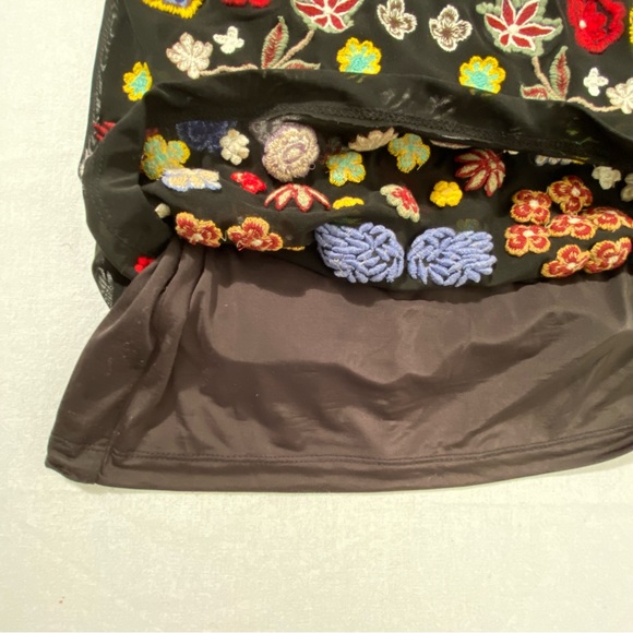 Aqua Capsule Black Embroidered Floral Sheer Bodycon Dress Size M - Picture 6 of 16